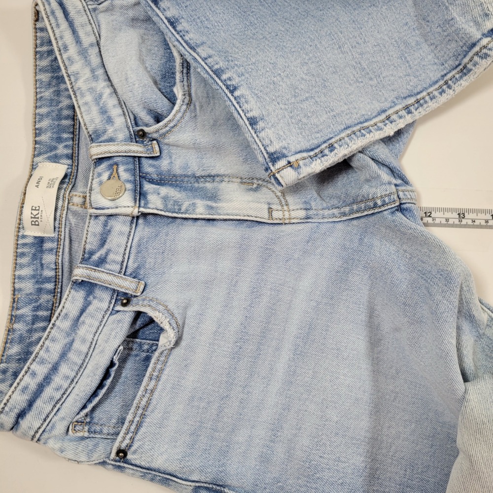 BKE Andi Wide Leg Jeans Womens 25x34 Blue Excellent Mid Rise Slim Fit Denim - Picture 5 of 11